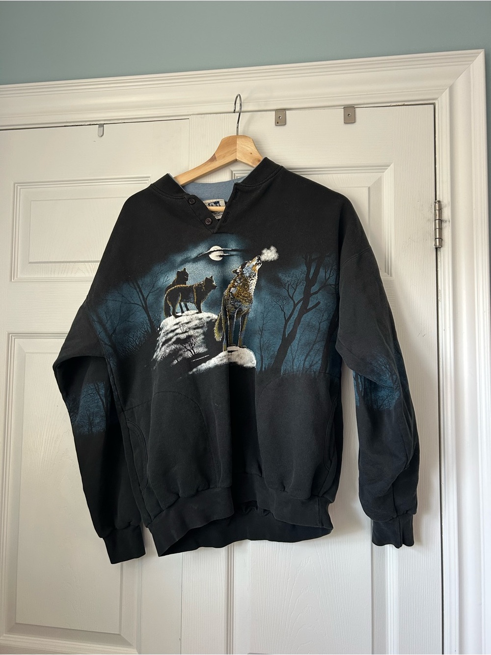Black Wolf Graphic Hoodie Sweatshirt